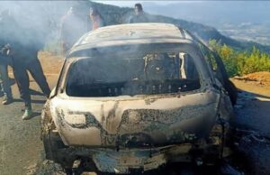 जली हुई कार में मिली लाश एसईसीएल कर्मी की , पत्नी को छोड़ने घर से निकला था