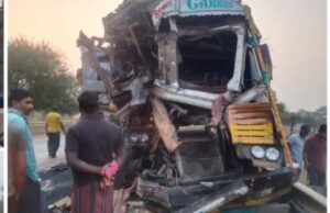 बाराती बस और ट्रक में भिड़ंत, एक की मौत, 80 से अधिक घायल , कई की हालत गंभीर