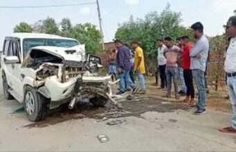 सब इंस्पेक्टर की पत्नी , पुत्र और पिता की सड़क हादसे में मौत