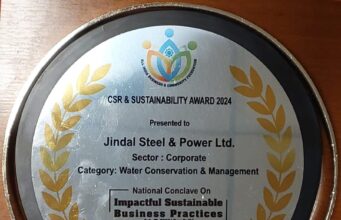 जेएसपी को किसानों की तरक्की में योगदान के लिए सीएसआर एवं सस्टेनेबिलिटी अवार्ड