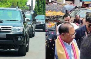Cow stopped the CM’s convoy: दुर्ग में सड़क पर आई गाय, सीएम विष्णुदेव साय के काफिले की दो गाड़ियां टकराईं