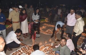 Chhattisgarh foundation day: राज्य स्थापना दिवस पर दस हजार दीपों की से जगमग हुआ अरपा रिवर व्यू