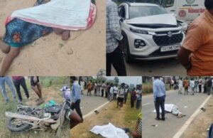 CG road Accident : तेज रफ्तार कार ने छीनी तीन जिंदगियां, महिला और दो बाइक सवारों की मौके पर मौत