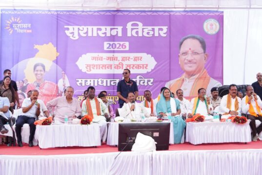 Sushasan Tihar2026 : मुख्यमंत्री विष्णुदेव साय ने ग्रामीणों से किया सीधा संवाद, 66.99 करोड़ के 87 विकास कार्यों की दी सौगात