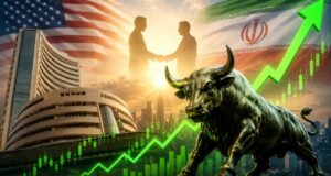 Indian stock market : अमेरिका-ईरान जंग खत्म होने के आसार से बाजार में बहार, सेंसेक्स 1080 और निफ्टी 330 अंक उछला, रुपया 53 पैसे मजबूत