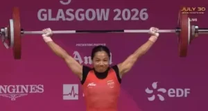Commonwealth-games : मीराबाई चानू ने 85 किलोग्राम वजन उठाकर जीता भारत के लिए पहला गोल्ड